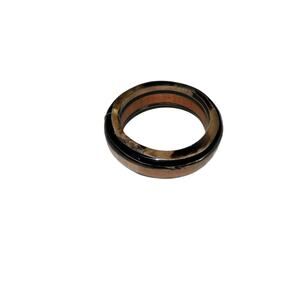 Iris Apfel & Bajalia Artisan Wood Resin Bangle Bracelet Black Stripe Inlay